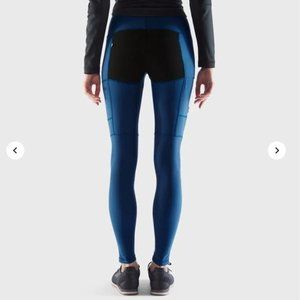 Fjallraven Abisko Trekking Hiking Tights In Teal / Green XS